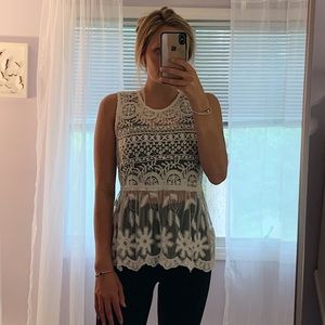 Love Indie - White Lace Peplum Open Back Top - 2🦋